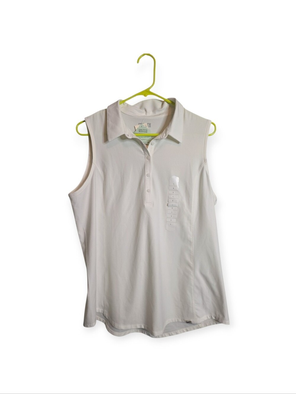 Womens NWT Duluth Trading cool touch white polo tank, size large